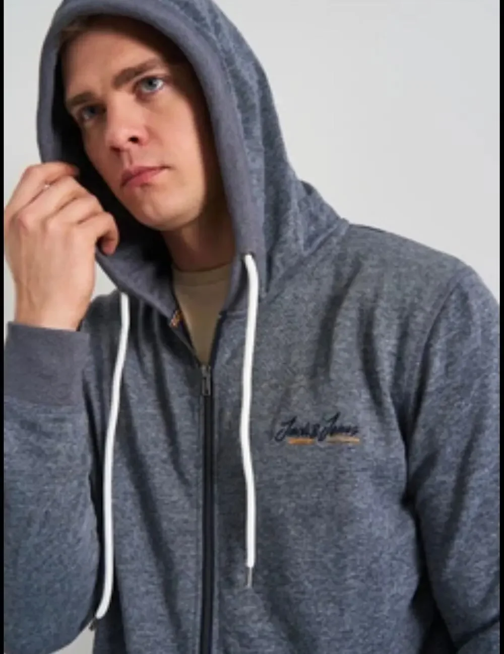 Jack & Jones Originals Men’s Large Blue Full Zip Hoodie Sweatshirt EUC